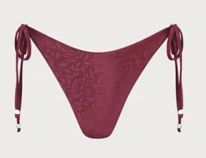 BERLOOK Burgundy Floral Tie Bikini Bottom ONLY 41 Red thumbnail 7