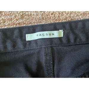 PacSun 90s BF Women’s Carpenter Pants Black Psychedelic Embroidered Y2K Size 26 thumbnail 2