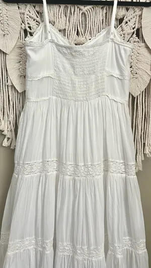 Mango White Cotton Tiered Dress thumbnail 5