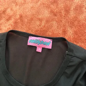 Edikted Black Mesh Ruched Bust Long Sleeve Crop Top Size Small thumbnail 4