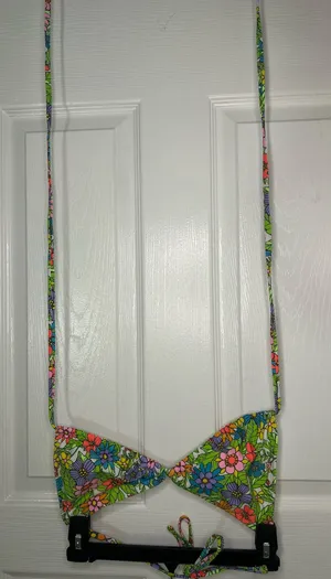 Target multi colored bikini top with tie around waste strap thumbnail 1