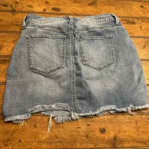 Mudd Skirt Juniors Sz 9 FLX Stretch Denim‎ Mini Distressed Stretch Jean Raw Hem thumbnail 3