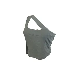 GARAGE Chinois Green Cutout One‎ Shoulder Long Sleeve Crop Top Shirt M thumbnail 4