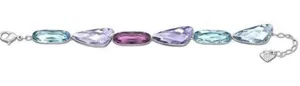 Swarovski Swan Signed Allegory Bracelet Blue & Purple Crystals thumbnail 1