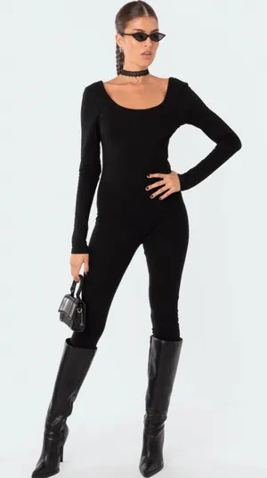Edikted Open-Back Jumpsuit thumbnail 2