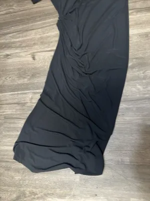 ZARA Black Draped Side Knot Midi Dress Size L thumbnail 4