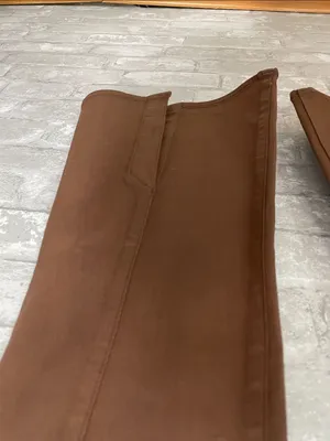 PAIGE High Rise Lou Lou Jolene Jeans With Slit In Coated Cognac thumbnail 3