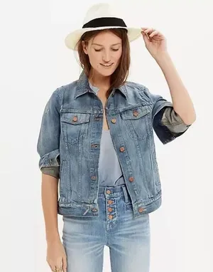 Madewell The Jean Jacket Women Size Small Blue Denim 100% Cotton 1655 thumbnail 1
