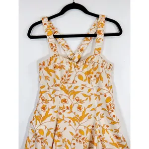 Anthropologie Maeve Dress Yellow Sweetheart Mini Floral Tank Smocked Boho XS thumbnail 6