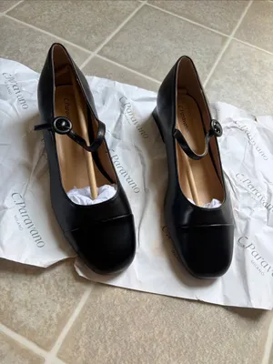 Classic Black Mary Jane Loafers with Low Block Heel thumbnail 3