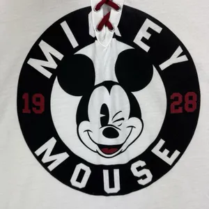 Disney Shirt Size 2XL Mickey Mouse Baseball Tie Front Winky Face thumbnail 3