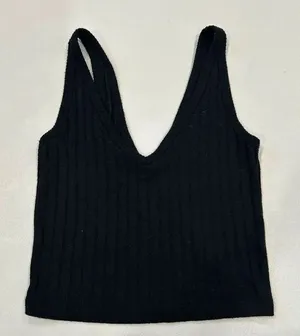 Abercrombie & Fitch Black Ribbed V-Neck Tank Top Women’s XS thumbnail 1