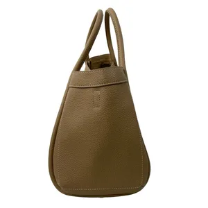 Tan Vegan Faux Leather Pebbled With Pouch Crossbody Strap Tote Handbag OS thumbnail 2