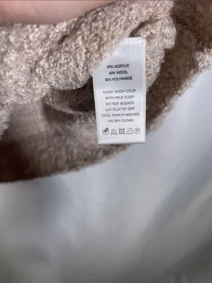 Lilla P Womens Wool Blend Cowl Neck Sweater Beige Tan Small thumbnail 3