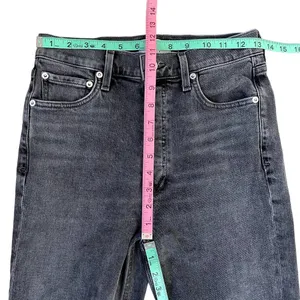 Agolde Jeans Womens 26 Washed Black High Rise Stretch Stretchy Button Fly thumbnail 8