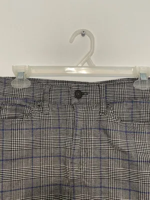 AMERICAN EAGLE Super Stretch Hi-Rise Mini Skirt Gray Black Plaid High Waisted 00 thumbnail 4