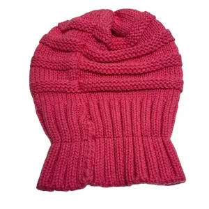 C.C Beanie Mixed Soft Yarn Ribbed Knit‎ Thick Warm Winter Hat Toboggan Pink thumbnail 2