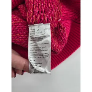 Free People Sweater Womens L Pink Moonbeam Pullover V-Neck Balloon Sleeve Knit‎ thumbnail 4