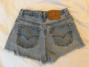 Levi's Vintage Light Wash High-Rise Cutoff Denim Shorts thumbnail 3