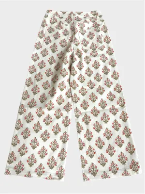Entro Floral Print Wide Leg Twill Denim Pants Size S thumbnail 2