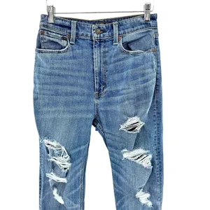 Abercrombie & Fitch Blue Zoe Natural‎ Rise Ankle Straight Leg Jeans Size 6 thumbnail 2