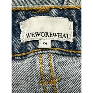 WeWoreWhat Jean Shorts Whiskered Cuffed Hem Jorts Distressed Blue 24 NWOT thumbnail 7