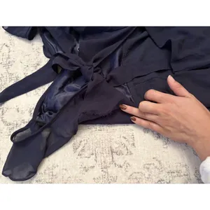 Lulus Sweetest Entrance Navy Blue Ruffled Tie-Back Maxi Dress Size Medium NWT thumbnail 11