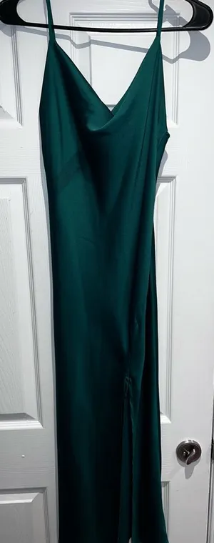 Paper Heart Satin slip dress with slit xs thumbnail 1