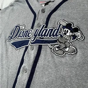 Disney Disneyland 55th Anniversary Mickey Mouse Baseball Jersey Gray Navy Small thumbnail 6