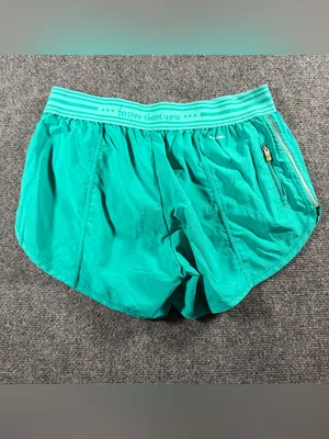 Saucony Women's Athletic Running Shorts Turquoise Size Small “Faster Than You” thumbnail 2