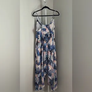 Slate & Willow Handkerchief Hem Dress Tropical Print Maxi Dress Size XL thumbnail 6