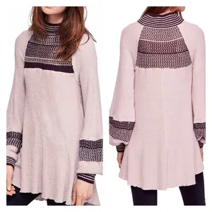 Free People Snow Day Thermal Mock Neck Top Women's Size M‎ Waffle Knit thumbnail 2