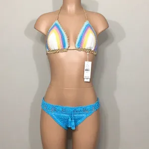 PILYQ Romance & blue crochet bikini set.M-top/L-bottom NWT thumbnail 3