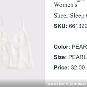 Abercrombie White PJ Set Cami & Shorts thumbnail 3