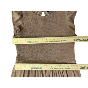 Zesica Smocked Midi Dress Womens M Used Brown Cottagecore thumbnail 9