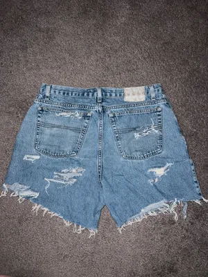 Vintage 90s Bugle Boy Distressed Denim Shorts thumbnail 2