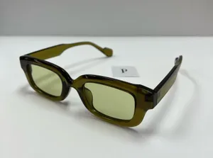 Retro Olive Green sunglasses / rectangle retro green sunglasses thumbnail 2