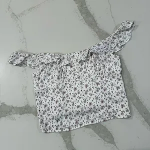 Free People Floral Smocked Ruffle Trim Tank Top Womens Medium WhiteCombo Cottage thumbnail 5