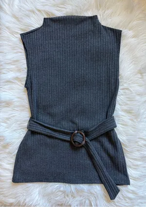 ZARA sleeveless mockneck top thumbnail 1