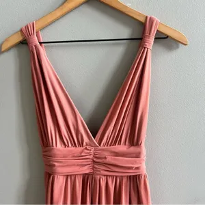 Lulu’s Mesmerized by Love Rusty Rose Mesh Lace-Up Maxi Dress NWT XS thumbnail 7