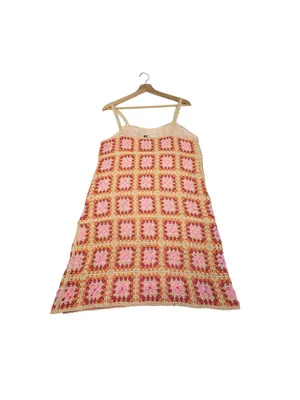 AQUA Bloomingdale’s Granny Square Crochet Mini Dress Boho Swim Coverup Small thumbnail 5