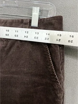 Stretchtech Women's Brown Corduroy Flared Pants Mid Rise Stretch Pockets thumbnail 4
