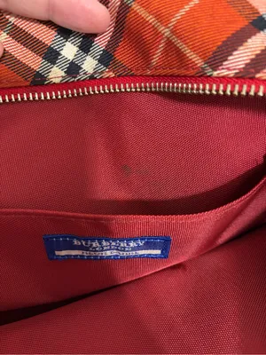 Vintage Burberry Blue label nova red plaid Boston Bowling Bag canvas leather thumbnail 15
