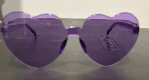Purple Heart-Shaped Rimless Sunglasses thumbnail 1