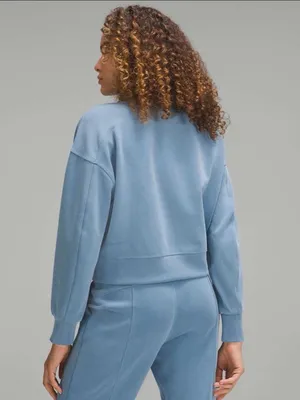 Lululemon Softstreme Perfectly Oversized Cropped Crew Size 6 Utility Blue thumbnail 2