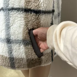 NWOT Thread & Supply “that cozy life” reversible, gray & plaid vest size M thumbnail 6