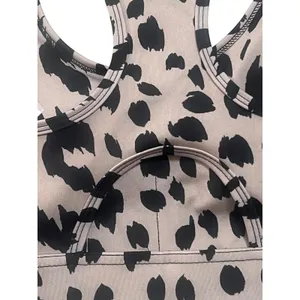 MM Sport Sports Bra Women Medium Tan Black Excellence Animal Print Racerback thumbnail 3