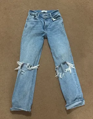 Abercrombie 90s Ultra High-Rise straight Jeans thumbnail 1