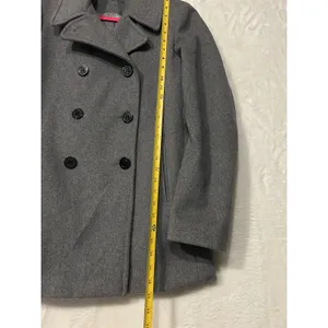 Calvin Klein Womens Grey Wool Blend Double‎ Breasted Peacoat Jacket Size 8 thumbnail 2