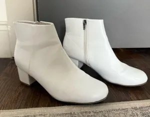 White Booties Size 7.5 thumbnail 1